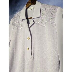 Vintage Lavender Sheer Pullover Blouse Womens Size 8 Art Deco Philippe Marques